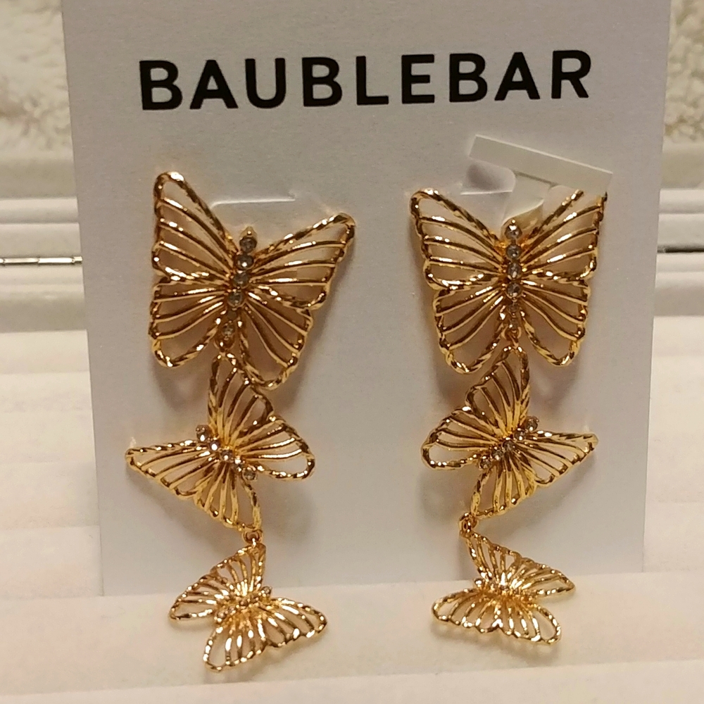 NWT Baublebar Butterfly Earrings - Picture 2 of 4